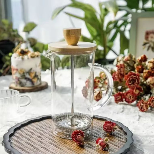 Cafetera Prensa Francesa 600ML Diseño Exclusivo y Natural en Bambú