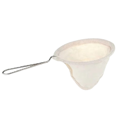 Colador de Tela con Mango Metálico para Filtrado de Café Reutilizable