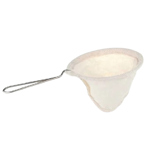 Colador de Tela con Mango Metálico para Filtrado de Café Reutilizable