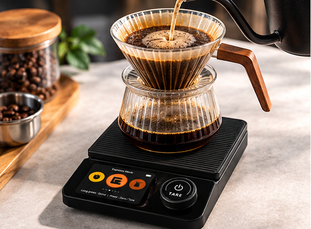 Gramera Digital para Café y Métodos Filtrados Negra