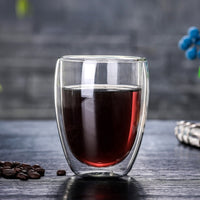 Vaso Mug Vidrio Transparente Doble Pared 350ml