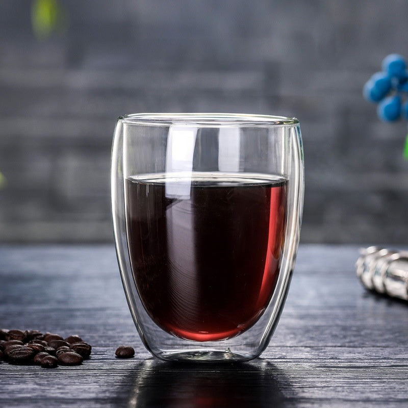 Vaso Mug Vidrio Transparente Doble Pared 350ml