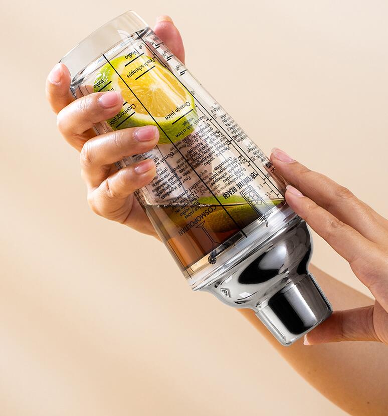 Vaso Coctelera Medidora de Vidrio Resistente Transparente