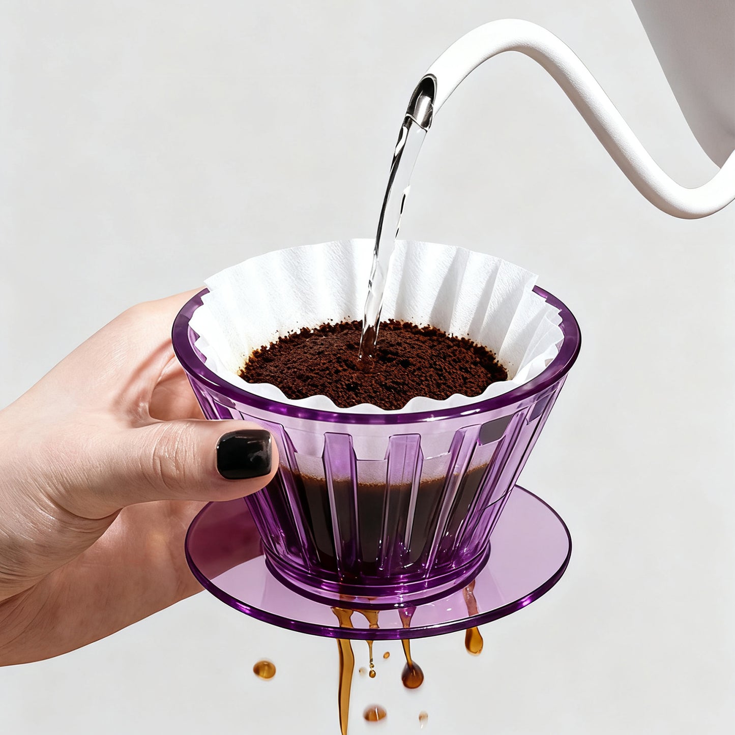 Dripper Café Goteo Tipo TIMEMORE B75 Transparente Morado
