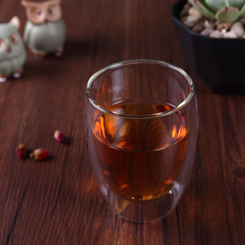 Vaso Mug Vidrio Transparente Doble Pared 350ml