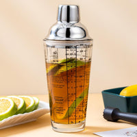 Vaso Coctelera Medidora de Vidrio Resistente Transparente