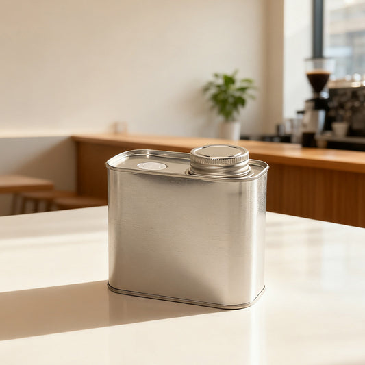 Empaque Lata Cuadrada Cafe 250g con Valvula Desgasificadora