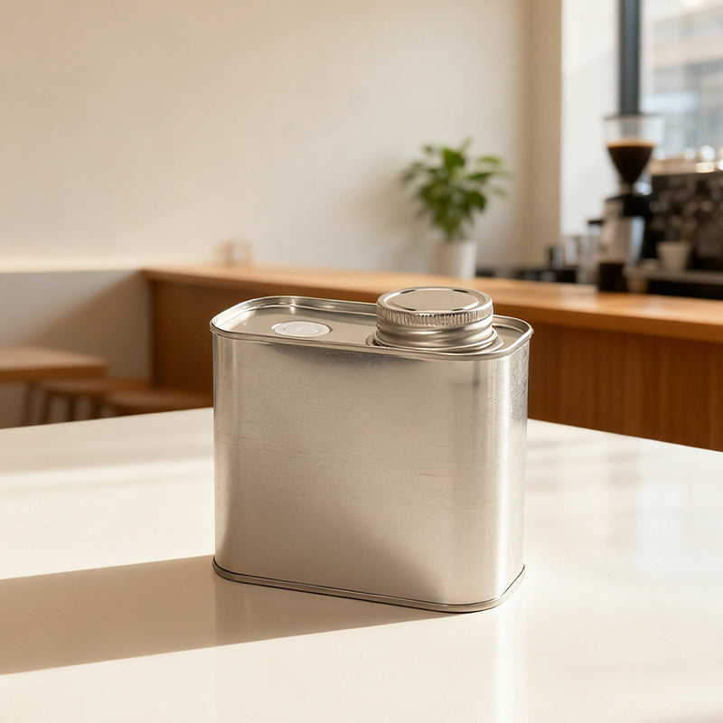 Empaque Lata Cuadrada Cafe 250g con Valvula Desgasificadora