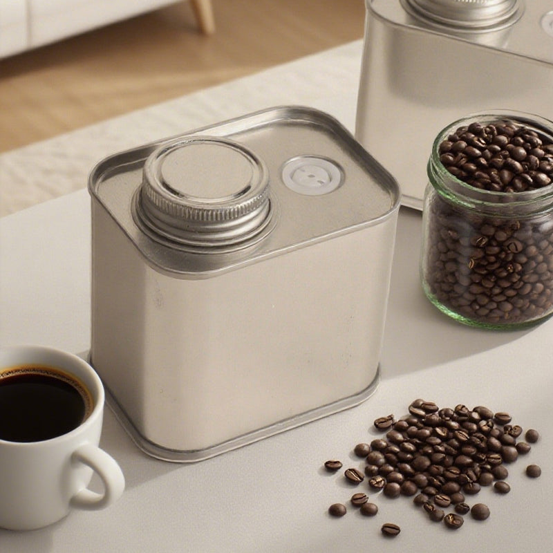 Empaque Lata Cuadrada Cafe 250g con Valvula Desgasificadora