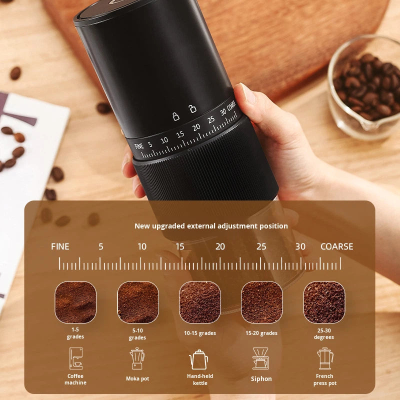 Molino Café Eléctrico Recargable con Fresas Cónicas de Cerámica