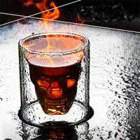 Vaso de Vidrio Doble Pared Calavera 250 ml