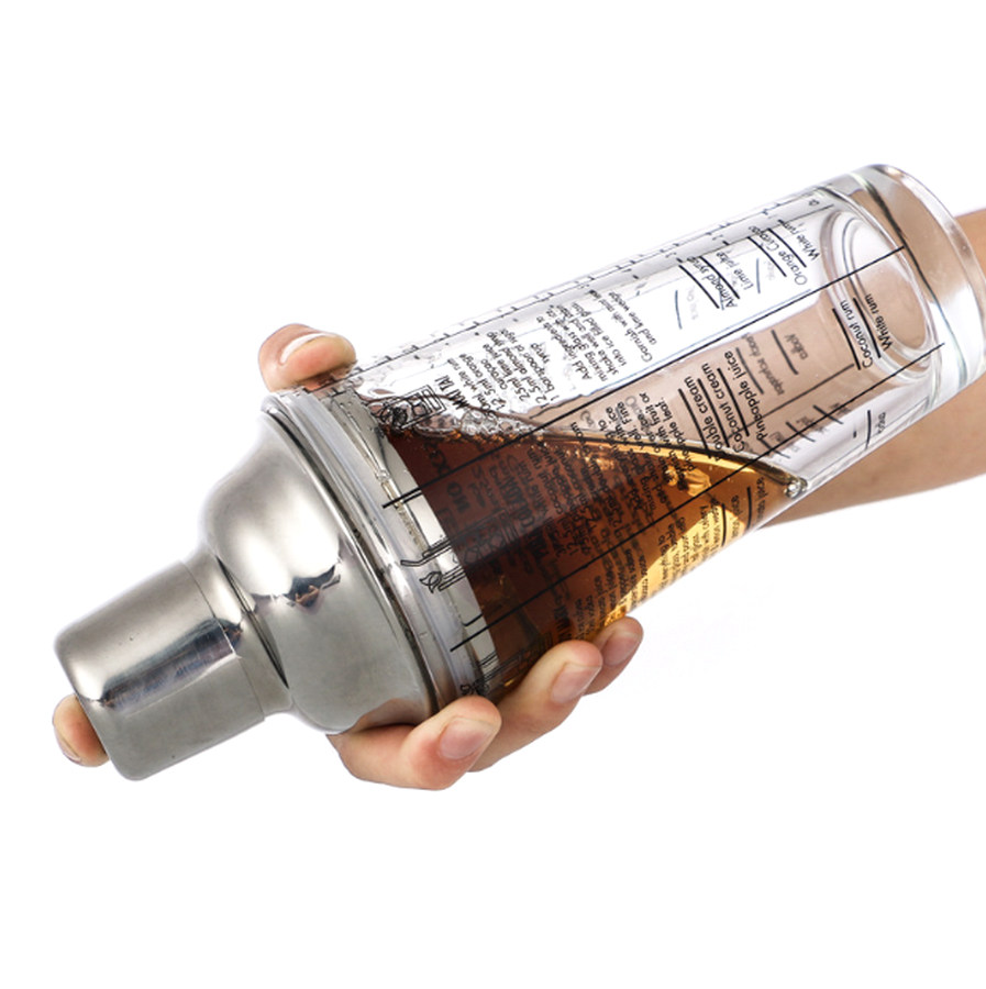 Vaso Coctelera Medidora de Vidrio Resistente Transparente