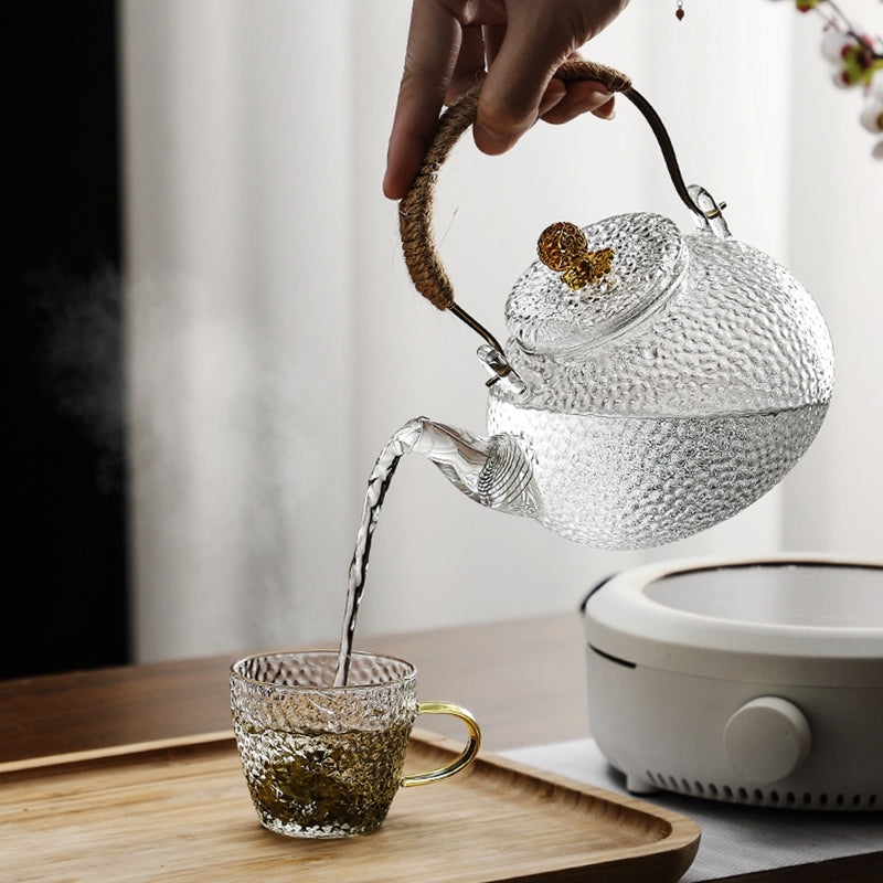 Tetera Vidrio Resistente Cuello Cisne con Filtro Acero Inoxidable 900ml