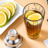 Vaso Coctelera Medidora de Vidrio Resistente Transparente