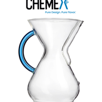 Cafetera Chemex 6 tazas Mango Cristal Azul Zafiro