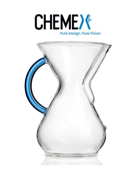 Cafetera Chemex 6 tazas Mango Cristal Azul Zafiro