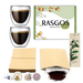 Kit para compartir Café al Instante | 12 sachets Coffe Dripps + 2 Vasos Doble Fondo 240ml + Stickers + Separador de Libros + Mensaje Personalizado