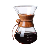 Cafetera Goteo Pour Over Cristal y Madera 600ml