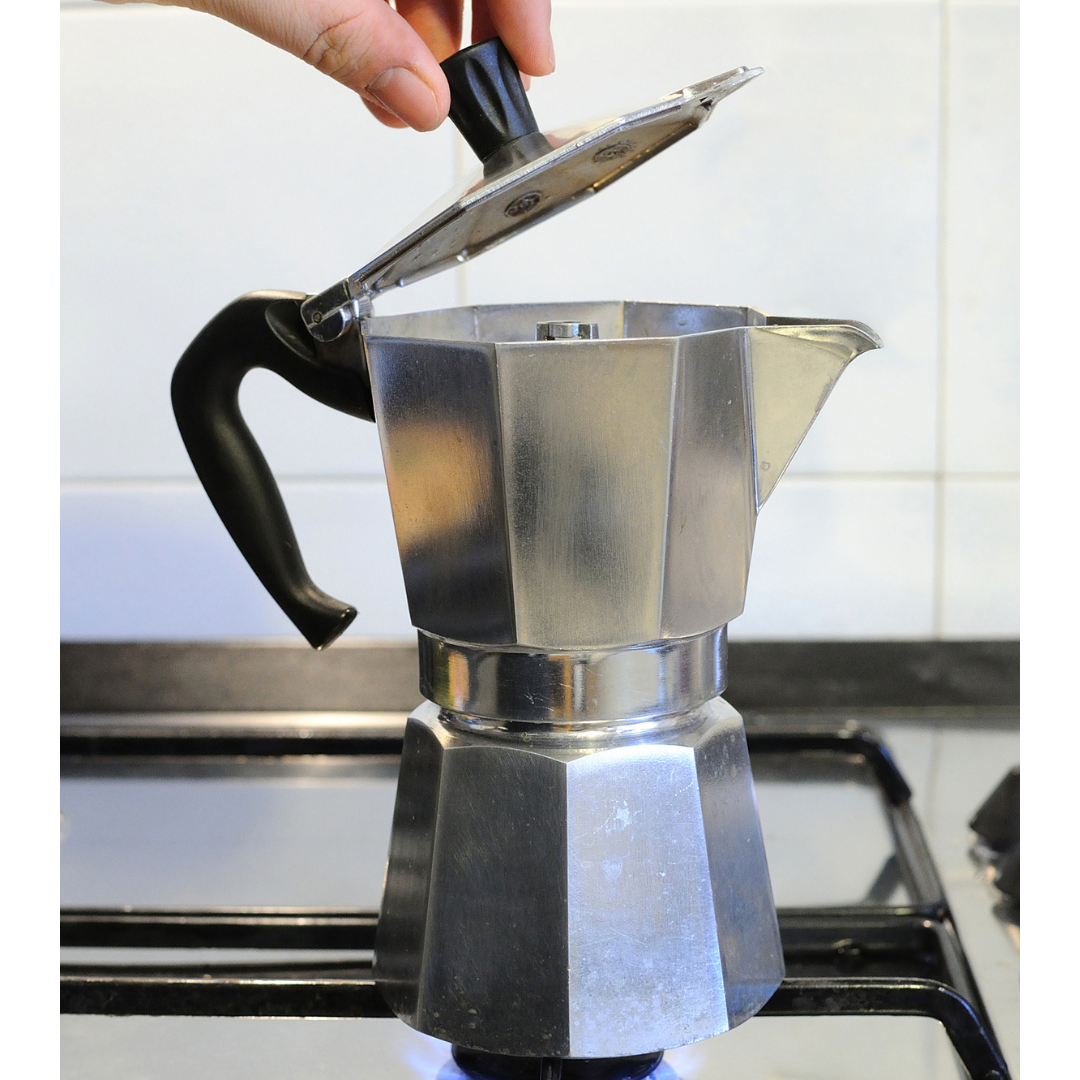 Kit Moka Italiana 6 Tazas | Moka 300 ml + Molino Eléctrico + Café Insignia + Caja tipo regalo