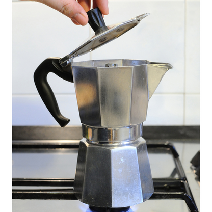 Kit Moka Italiana 6 Tazas | Moka 300 ml + Molino Eléctrico + Café Insignia + Caja tipo regalo