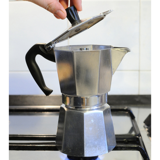 Kit Moka Italiana 6 Tazas | Moka 300 ml + Molino Eléctrico + Café Insignia + Caja tipo regalo