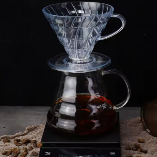 Kit V60 para Compartir | Cafetera V60-02 + 2 Vasos de Doble Fondo 80 ml + Server 01 + Café Insignia + Caja Tipo Regalo