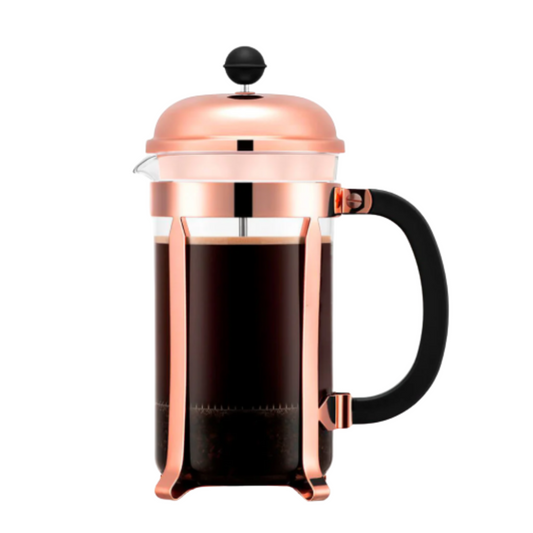 Kit Prensa Oro Rosa | Prensa Oro Rosa 350ml + Molino Acero Inoxidable 50gr + Café Insignia 250gr + Cuchara Medidora + Chocolatina de Cacao