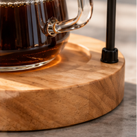 Set Cafetera Dripper v60 + Server Vidrio Transparente 600ml con Base en Madera