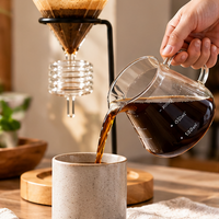 Set Cafetera Dripper v60 + Server Vidrio Transparente 600ml con Base en Madera