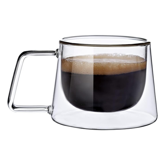 Taza para Café en Cristal Borosilicato Doble Fondo 200ml
