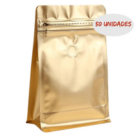Bolsas Hermeticas para Empacar Café Doradas de 240gr a 340gr  x50uds