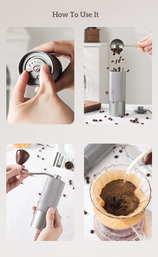 Diseño compacto, resistente y fácil de llevar. Ideal para preparar café en cualquier lugar con calidad de molienda premium.