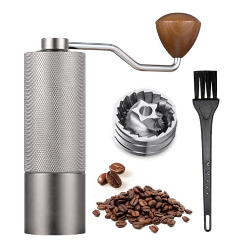 Molino de café con 26 niveles de molienda, ideal para espresso, prensa francesa o V60. Alta precisión, materiales premium y diseño ergonómico.