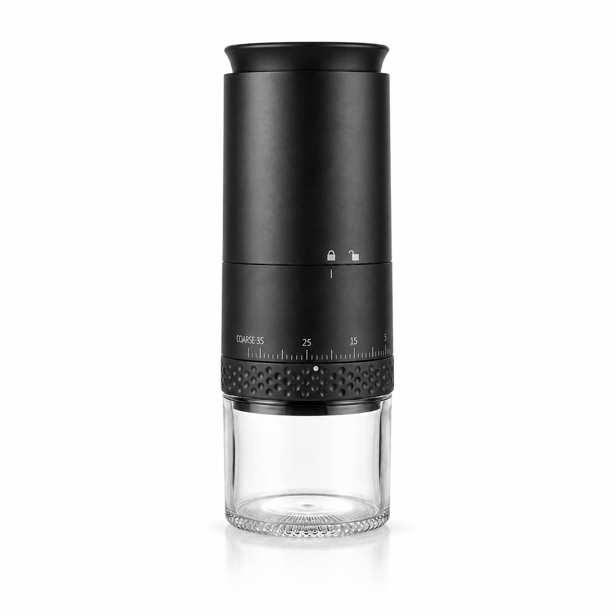 Molino de Café Eléctrico Portable y Recargable con Muelas de Cerámica Ajuste Externo Negro