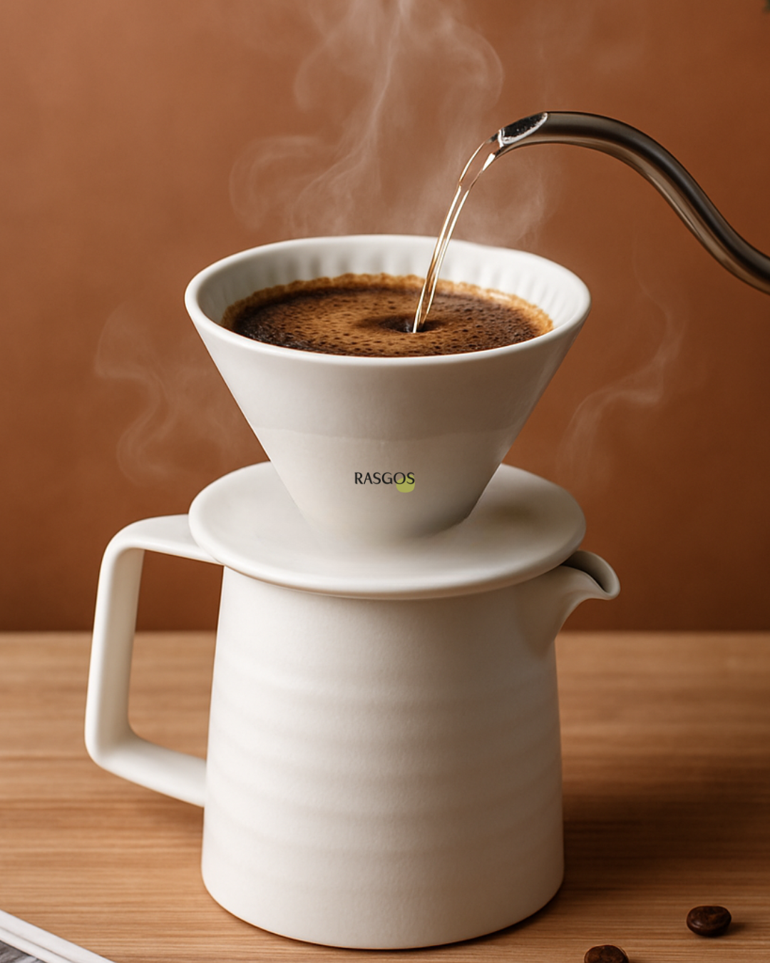 Un set pensado para quienes buscan claridad en taza. La cerámica conserva el calor y garantiza una extracción uniforme.