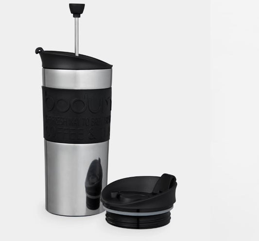 Termo Prensa Bodum Viajero Negra Acero Inoxidable 450ml