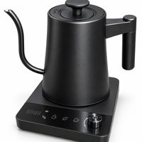 Tetera Eléctrica Cuello de Cisne con Control de Temperatura 1Litro Negra
