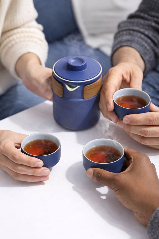 Kit Set Tetera Infusor Te Ceramico Viajero