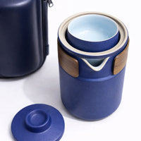 Kit Set Tetera Infusor Te Ceramico Viajero