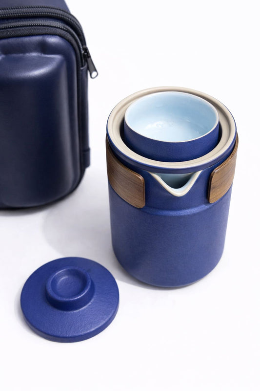 Kit Set Tetera Infusor Te Ceramico Viajero