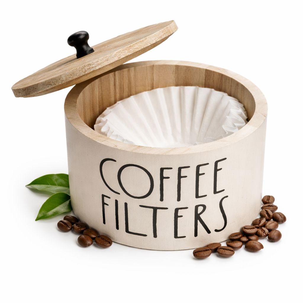 Soporte Almacenar Filtro Papel Cafe Origami Madera