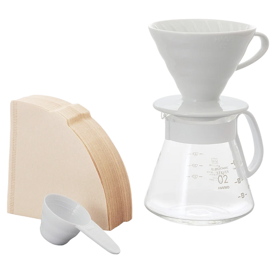 Kit V60 Hario Ceramica 02 con Jarra Server y Filtros | Cafe Filtrado