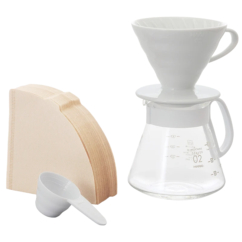 Kit V60 Hario Ceramica 02 con Jarra Server y Filtros | Cafe Filtrado