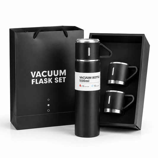 Termo Termico Hermetico 500ml con 2 Tazas para Cafe y Bebidas