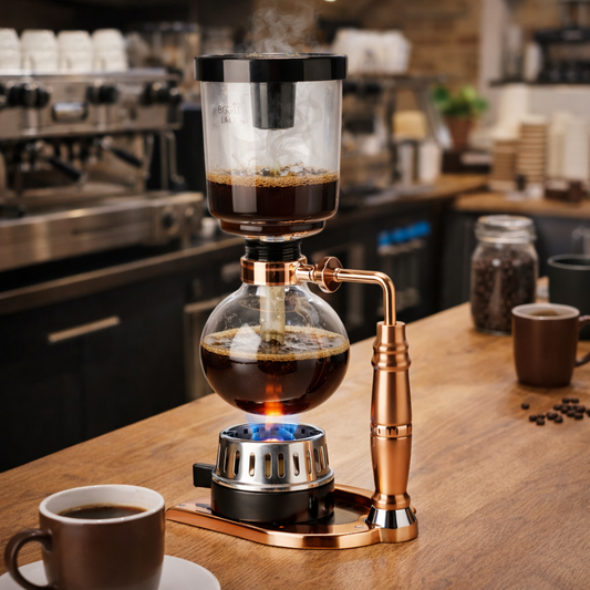 Cafetera Metodo al Vacio Sifón Japonés Platino 5 Tazas 500ml Oro Rosa