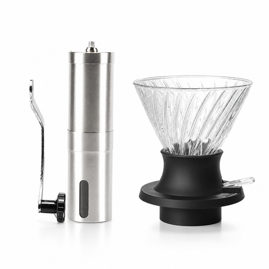 Kit Cafe v60 Tipo HARIO Switch con Molino Manual de Acero