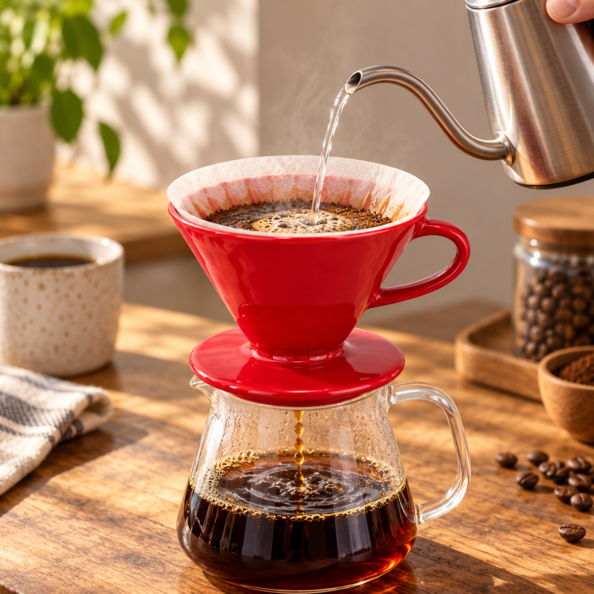 Metodo Cafetera V60 Ceramica 02 Roja