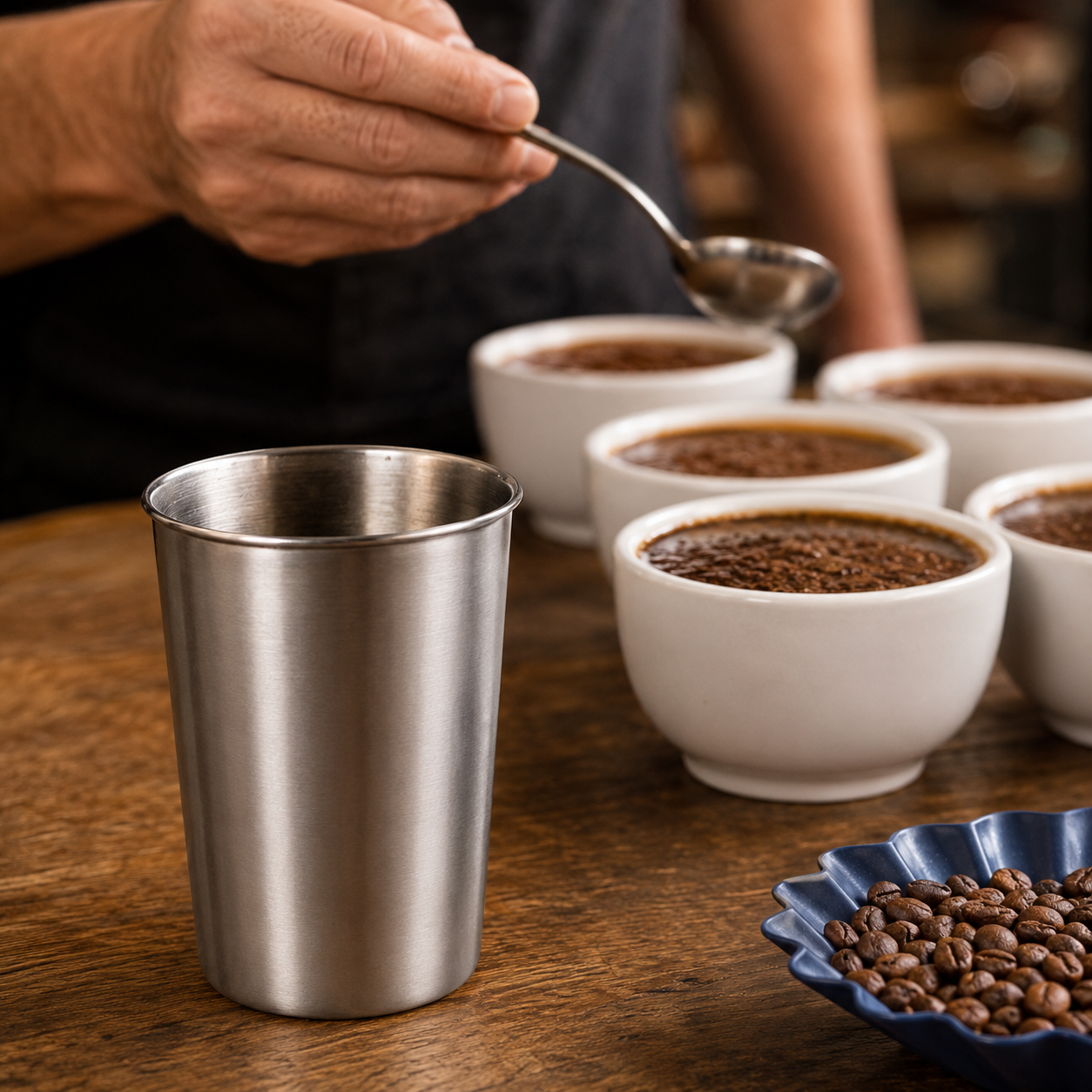 Vaso Metálico 300 ml para Catación y Servicio de Café