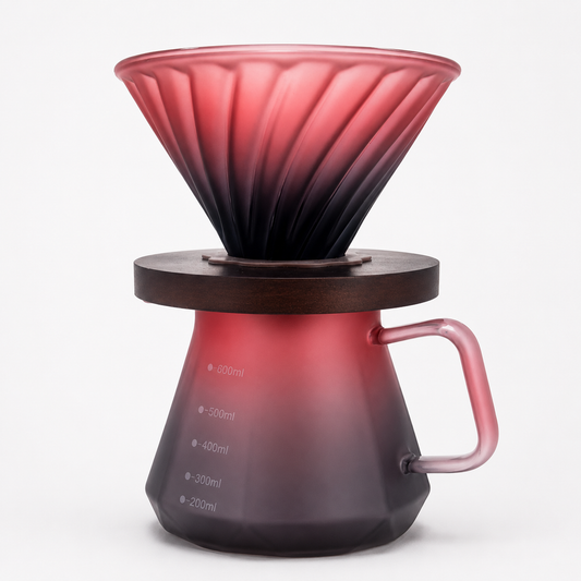 Kit Cafetera Dripper V60 Star 02 con Server Vidrio 600ml