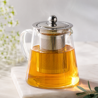 Tetera Infusora de Vidrio Borosilicato 800 ml con Filtro en Acero Inoxidable